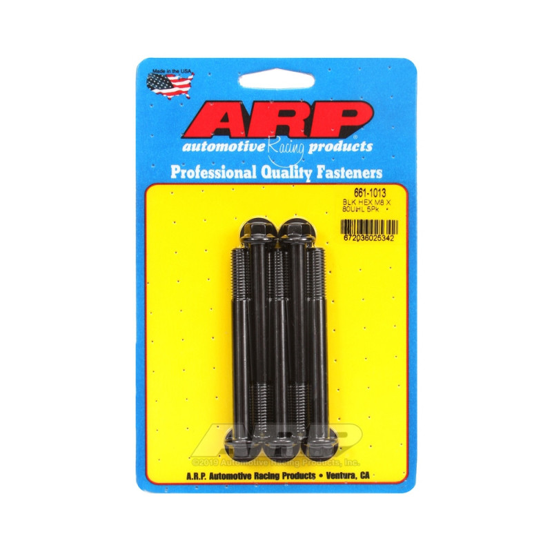 Set de șuruburi și piulițe universale ARP M8 x 1,25 – șuruburi hexagonale cu finisaj negru oxidat (x5) - ARP-661-1013 - 661-1013 - 3666618195759